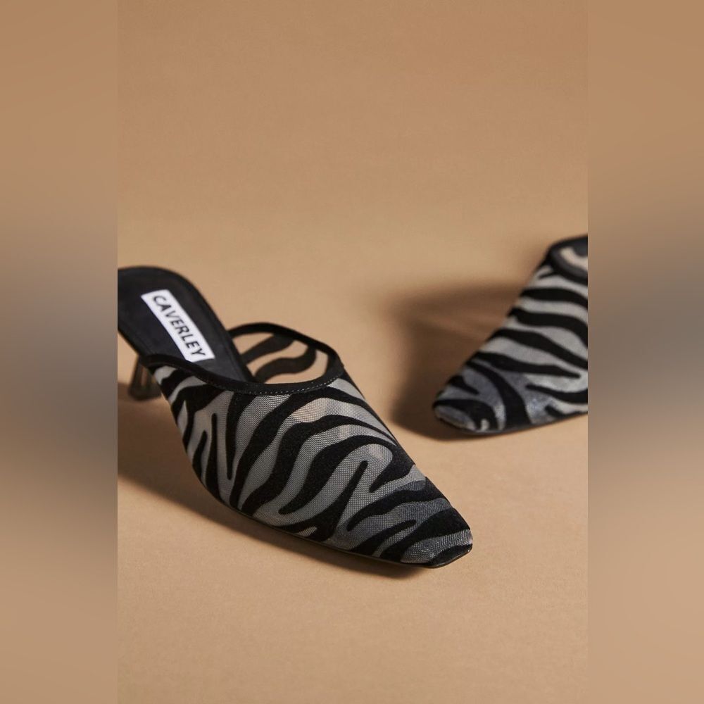 NEW Anthropologie CAVERLEY SAFARI KITTEN HEEL MULES - Picture 3 of 9